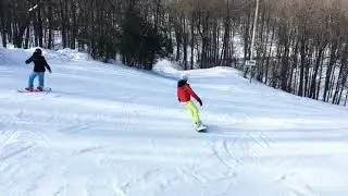 Snow boarding at Camp Fortune