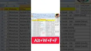 #Freez Unfreez Column & Row ||#excel Trick