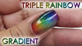 Holo Taco Triple Rainbow Gradient | DIY Nail Art Tutorial | MSLP