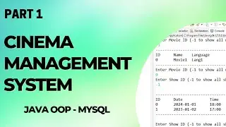 Cinema Management System using Java Object Oriented Programming (OOP) (Part 1)