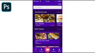 Creative Food App UI Design - Photoshop - Tutorial