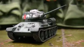 Vintage 1/76th scale Airfix Soviet t34/85 medium tank model