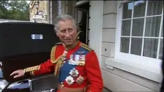 Princes Charles, William, Harry and The Duchess of Cornwall leaving for Trooping The Colour