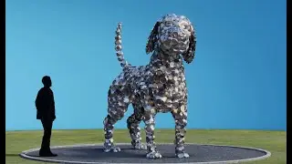 Dog Bowl Dog Sculpture Concept