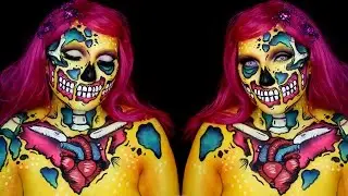 Neon Pop Art Zombie Makeup Tutorial