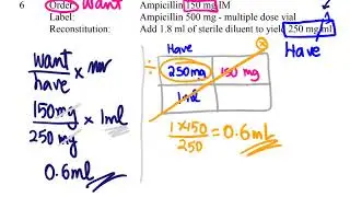 BMPS501 Medication Calculations Topic 3 Exercise 2 Question 6 (Reconstitutions)