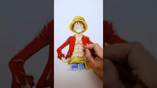 Рисуем Монки Д. Луффи (манга Ван Пис)! Drawing Luffy Monkey D (manga One Piece)! #shorts