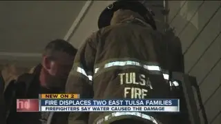 Grease fire displaces two Tulsa families
