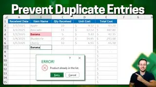 Prevent Duplicate Values in Excel | Custom Error Message and Highlight