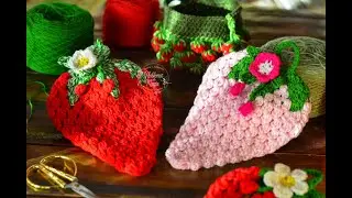 (Strawberries in my kitchen) step by step crochet handles.