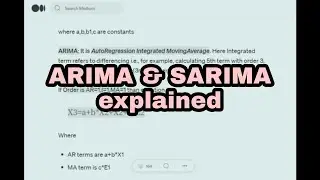 ARIMA and SARIMA models for Time Series forecasting explained with example