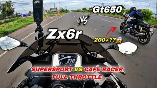 Insane race between Zx6r & Gt650