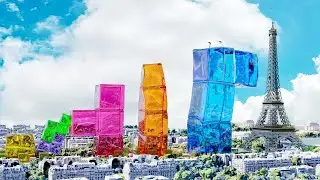 Softbody Tetris  Domino Effect vs the Eiffel Tower 🤯💥💣
