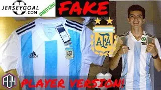 Fake ARGENTINA 2018 World Cup Jersey unboxing⚽🔥Home kit Player Version Jerseygoal.com