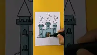 Como Dibujar un CASTILLO de Princesas 🔥 Dibujos Faciles #shorts #short