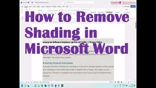 How to Remove Shading in Microsoft Word 