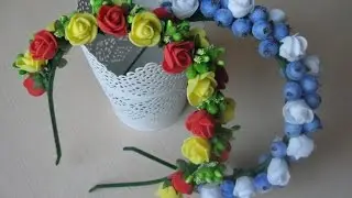 Latex rose headband. DIY hair accessory.