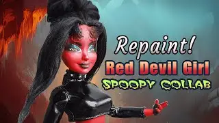 Spoopy Halloween 23 Collab || #repaint || Custom doll || Disney Descendants Mal