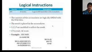logical instructions of 8085 and ALP based upon these instructions