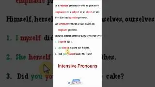 intensive pronounns | intensive pronouns definition | intensive pronouns exampls 