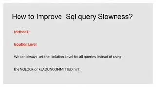 SQLSERVER-TOP 5 INTERVIEW  QUESTIONS AND ANSWERS -SQL SLOWNESS AND SOLUTIONS