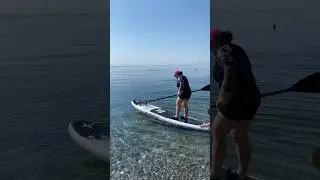 Как я плавала на сапе ( инструктор НЕ пострадал) 😂 