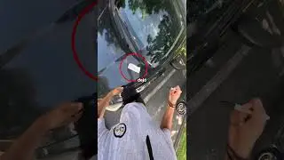 El ciclista chocó contra el auto y luego...