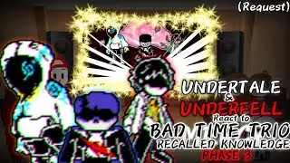 UNDERTALE & UNDERFELL REACT TO BAD TIME TRIO RECALLED KNOWLEDGE PHASE 3 (REQUEST)