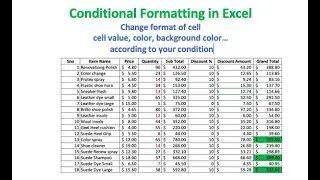 Conditional Formatting in excel