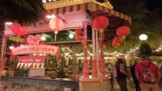 Disney California Adventure's Lunar New Year Area - One Last Look at Night with the Lights!