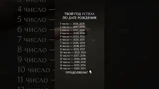 Твой год успеха по дате рождения 
