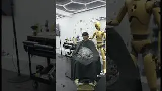 Getting a haircut from a robot 😳