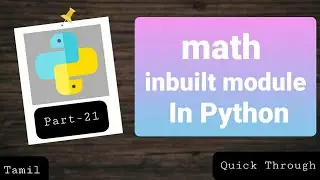 math inbuilt function in python (tamil) | Quick through
