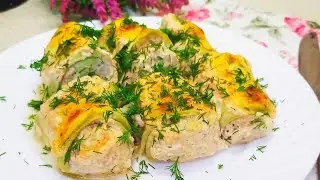ГОЛУБЦЫ из кабачков или кабачковые рулетики с мясом!🔥