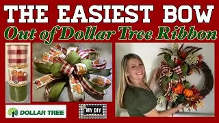Dollar Tree Ribbon Bow Tutorial DIY | Bestie Bow | BEAUTIFUL & EASY BOW!! 🎀