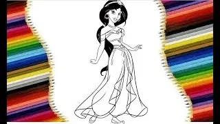 How to draw Jasmine. Как нарисовать принцессу Жасмин