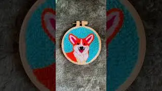 punch needle corgi 🐶 #shorts