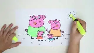 Свинка Peppa . Как нарисовать. Семья свинки Пепы