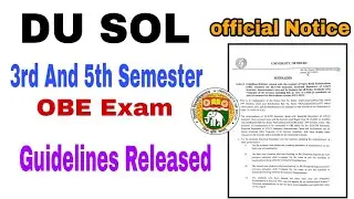 Du Sol 3rd and 5th semester Exam Guidelines released for OBE 2021 | College Updates