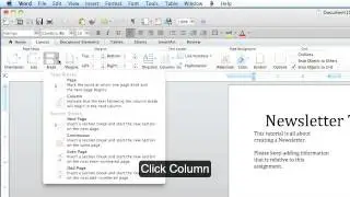 Microsoft Office Word MAC: Creating a Newsletter