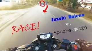 Suzuki Baleno vs Apache RTR 200 | HIGH SPEED RACE IN TRAFFIC !!