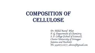 Cellulose Structure Composition/Elucidation
