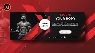 Illustrator Tutorial | Web Banner Design  (Fitness Gym)
