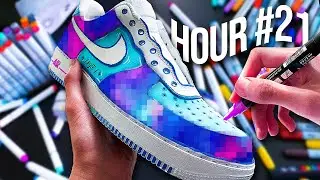 24 HOUR Custom AIR FORCE 1's !! 🌊 👟