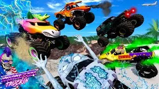 Monster Jam INSANE Racing, Freestyle and High Speed Jumps #55 | BeamNG Drive | Grave Digger