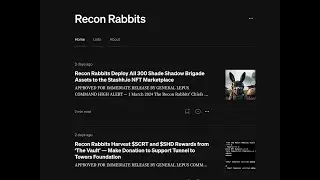 Recon Rabbits NFT Project - Supporting Tunnel to Towers and Giving Away Staking Rewards #HODLtheLINE