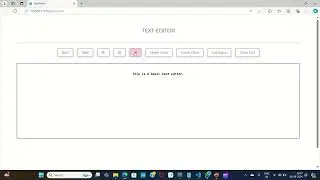 Basic Text Editor | HTML | CSS | Javascript