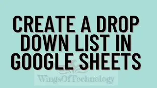 How to create a drop down list in Google sheets cell