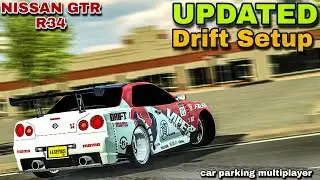 (Updated) Drift Setup for Nissan GTR r34 in Car Parking Multiplayer