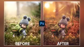 Photoshop Tutorial : Outdoor Portrait Editing ( Child ) - Autumn Color Effect - Free Preset